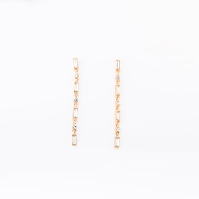 Boucles d'oreilles longues dorées à strass BALABOOSTE
