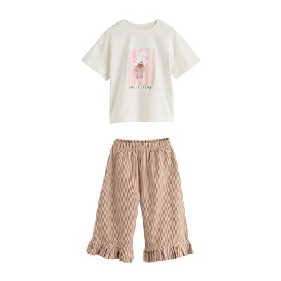 Ensemble t-shirt et pantalon large volanté NEXT