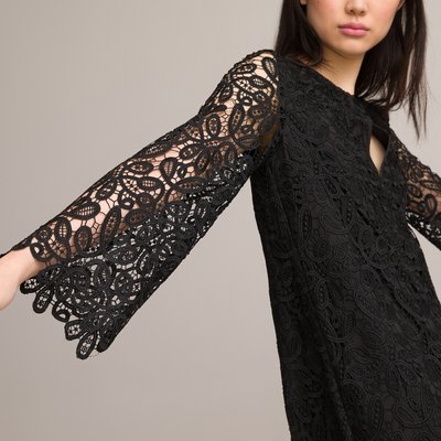 Robe courte brodée, manches longues LA REDOUTE COLLECTIONS