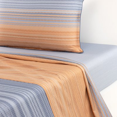Drap plat en satin de coton bleu, CONTRE JOUR BOSS HOME