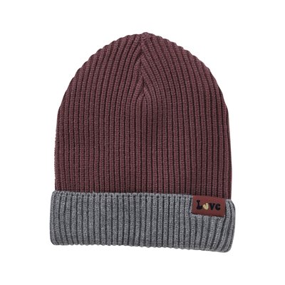 Bonnet bicolore en maille côtelée VERTBAUDET