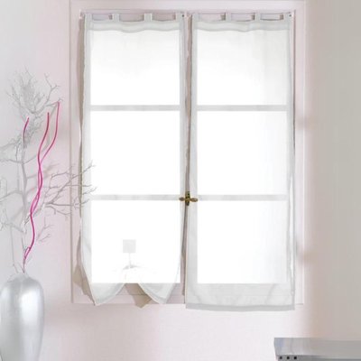 Petits voilages droits en polyester 5 passants HOME MAISON