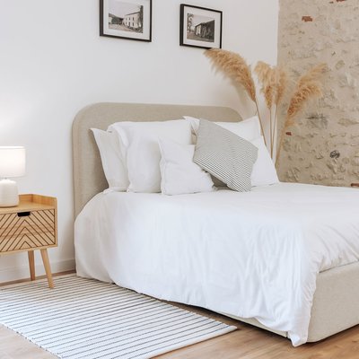 Lit coffre Nova tissu beige HYPNIA