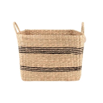 Panier rectangulaire en jonc de mer avec poignées 40x36cm ORNAMI