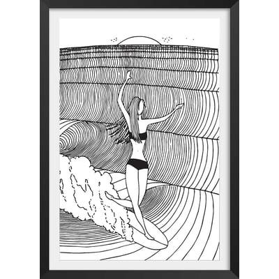 Poster surfeuse nose-riding HEXOA