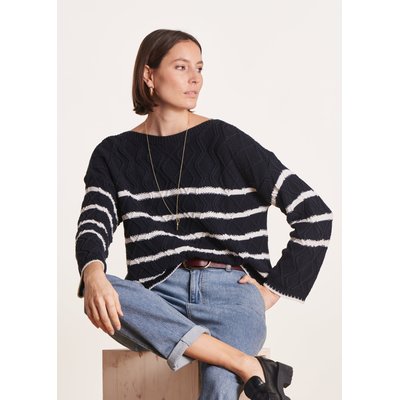 Pull à manches longues avec jeu de maille LA FEE MARABOUTEE
