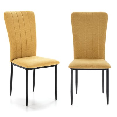 Lot de 4 chaises en tissu avec pieds en métal noir L43 cm - HOLLY CALICOSY