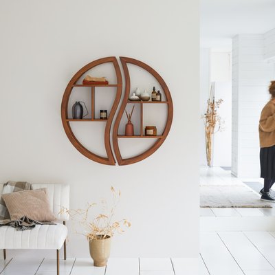 Etagère murale en teck massif YING YANG TIKAMOON