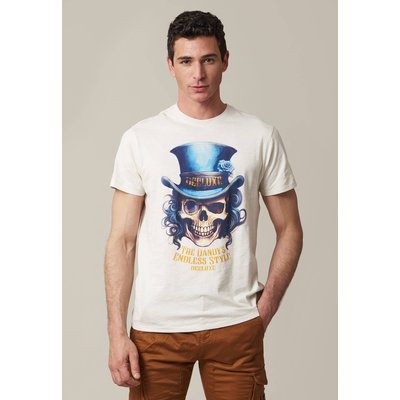 tshirt col rond avec tête de mort avec chapeau haut-de-forme DANDY DEELUXE