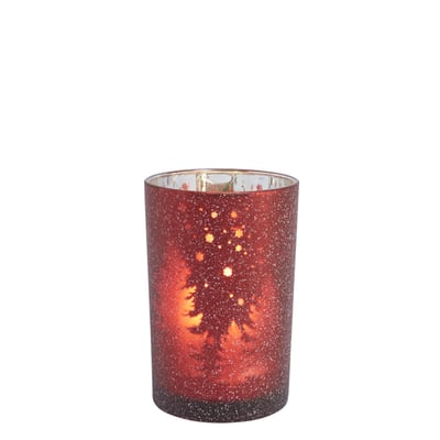 Photophore de noël décoratif en verre dépoli H18 MOOR SIA DECO