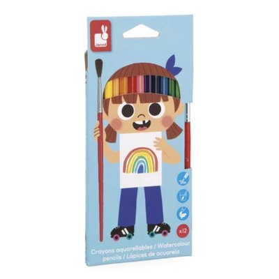 Crayons aquarellables X 12 -  - Juratoys JURATOYS