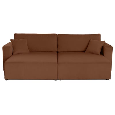 Topaze - Canapé droit 4 places avec double méridienne - assise profonde - en velours côtelé BEST MOBILIER
