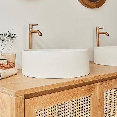 Vasque tambour en béton beige  LENA BERAH GETAH