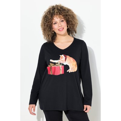 T-shirt de Noël à col en V et manches 3/4 ULLA POPKEN
