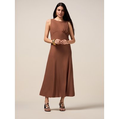 Robe longue sans manches réalisée en tissu fluide mélange viscose OLTRE