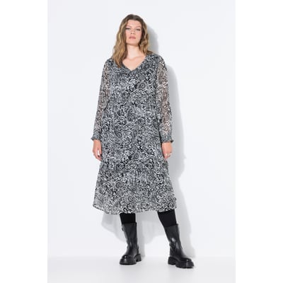 Robe midi évasée, texture et motif cachemire STUDIO UNTOLD