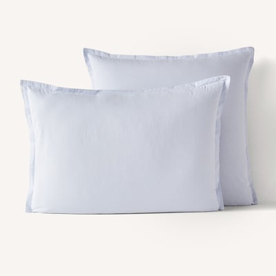 Sabbal Washed Cotton Percale 300 Thread Count Pillowcase AM.PM