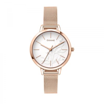 Montre Analogique En Acier Fleurette OUI & ME