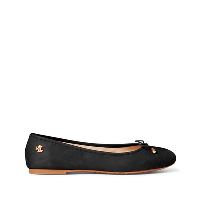 Балетки из кожи на плоском каблуке LAUREN RALPH LAUREN