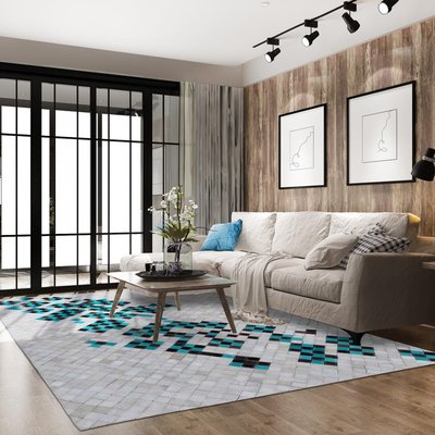 Tapis peau de vache kilim fait main UN AMOUR DE TAPIS