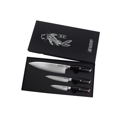 Coffret Fujiko Black 10Cr 3 couteaux WUSAKI