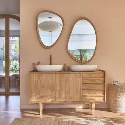 Meuble sous vasque en bois massif 135 cm  FIFTIES BERAH GETAH