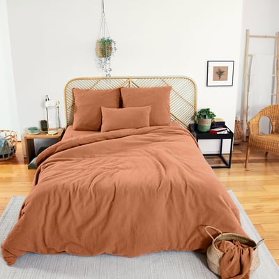 Parure housse de couette en gaze de coton unie, OZEN C DESIGN HOME TEXTILE