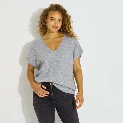 Pull sans manches col V GRAIN DE MALICE