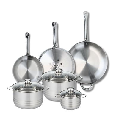 3 poêles 24/28/32cm + 3 faitouts 14/20/24cm PROFI BRILLANT ELO