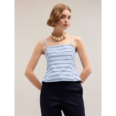 Top bustier en popeline de coton rayée MOTIVI
