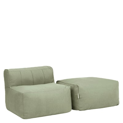 Pouf canapé compressé de jardin modulable 2 places en oléfine imperméable Oeko-Tex® - ZEN ICON