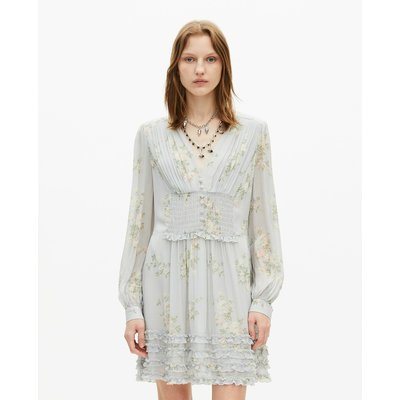 Robe courte imprimée col V, manches longues THE KOOPLES