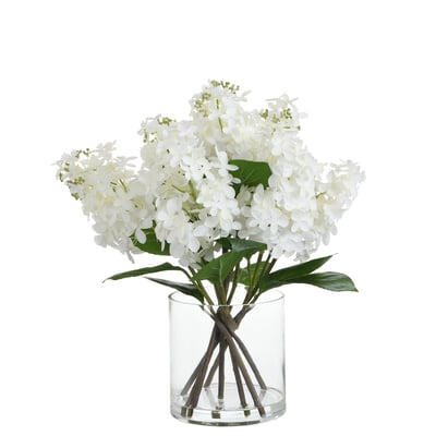 Composition d'hydrangeas artificielle pointus en vase H55 SIA