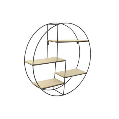 Etagère industrielle ronde en bois et métal 50 cm Noir CMP
