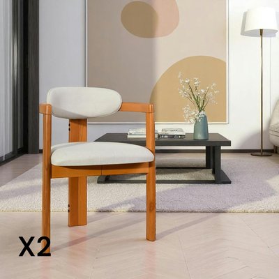 Chaise design écrue - dossier minimaliste (lot de 2) BOMA PIER IMPORT
