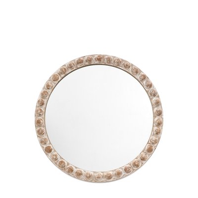 65cm Wooden Bobbin Round Mirror ÉDITÉ