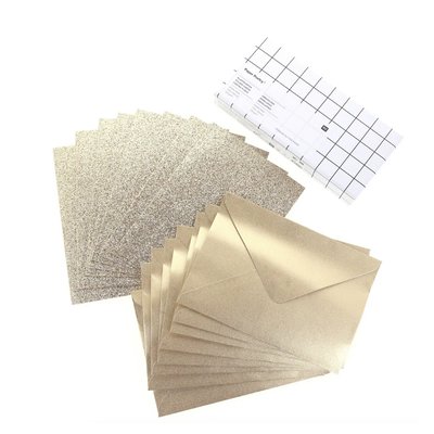 Set de cartes et enveloppes a paillettes - Or et Paillettes RICO DESIGN