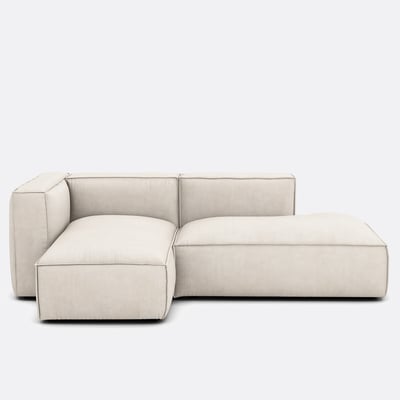Canapé modulable d'angle gauche, en velours côtelé fines côtes, SEVEN LA REDOUTE INTERIEURS