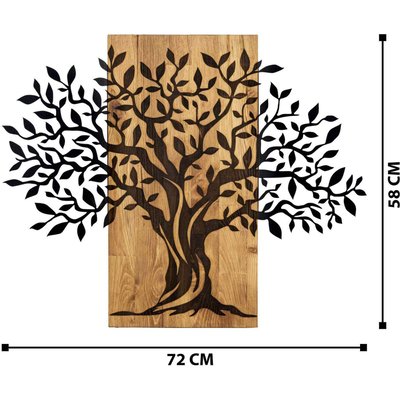 Décoration murale en métal et bois Arbre 72 x 58 cm HANAH HOME
