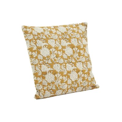 Coussin à fleurs jaune et blanc AUBRY GASPARD