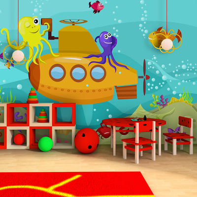 Papier peint intissé panoramique Pour enfants Sous-marin EDEN