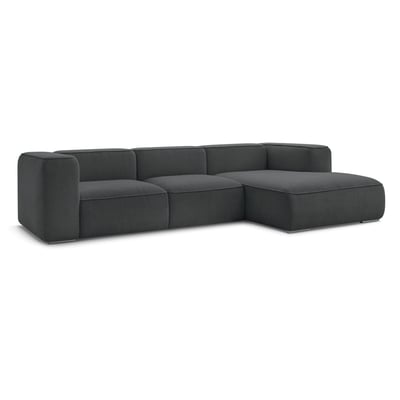 Canapé d'angle fixe 4 places en tissu texturé, ZEPHYR BOBOCHIC