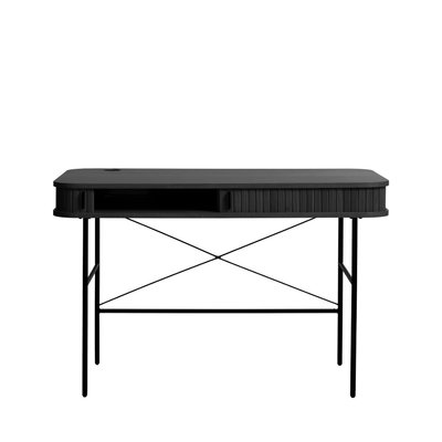 Bureau 2 portes aux angles arrondis en bois et métal L120cm- ALICIA DRAWER