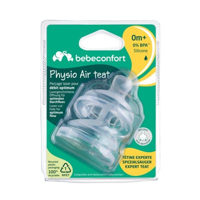 Lot de 2 Tétines Physio Air silicone 0-3 mois BEBECONFORT