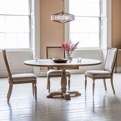Nashik Oval Ash Wood Parquet Extendable Dining Table (Seats 4-6) SO'HOME