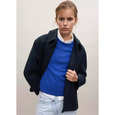 Manteau laine mélangée boutons MANGO TEEN