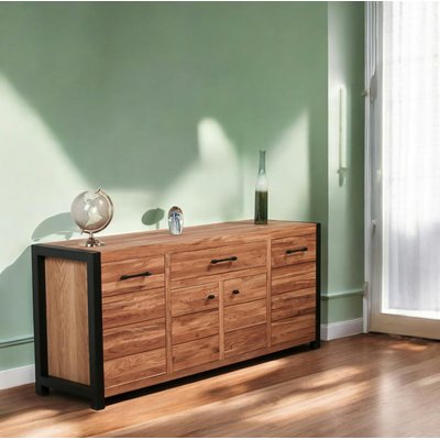 Buffet enfilade industriel en chêne 185 cm FERSCOTT PIER IMPORT