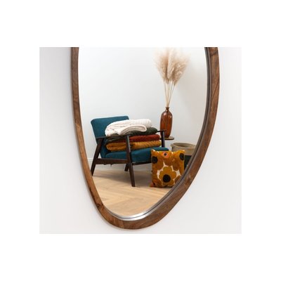 Fauteuil en velours côtelé bleu et structure en manguier - WESLEY AMADEUS
