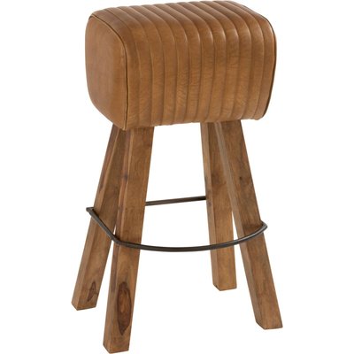 Tabouret en bois et cuir, cheval d'arçon Hudson JOLIPA