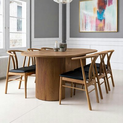 Table à manger ovale effet bois blond 210 cm MATERA PIER IMPORT